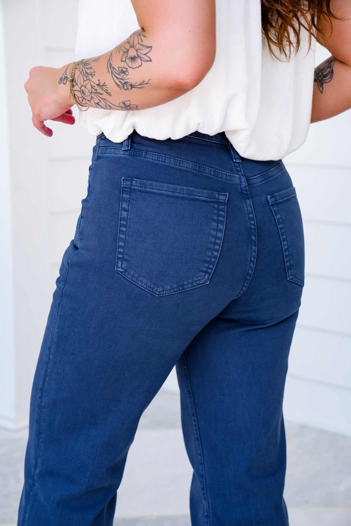 RFM High Rise Cropped Wide Leg Jeans