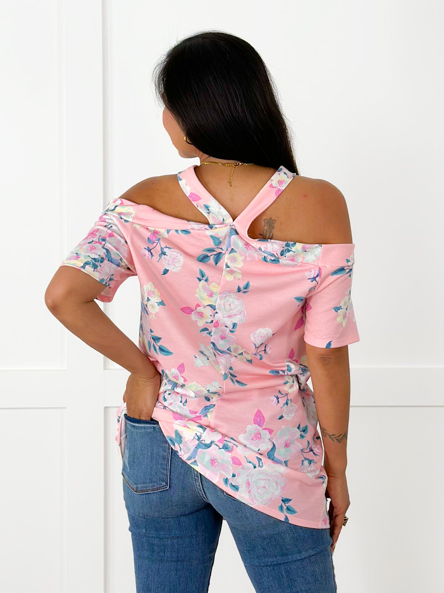 Plus/Reg Heimish Halter Neck Multi Floral Print Top