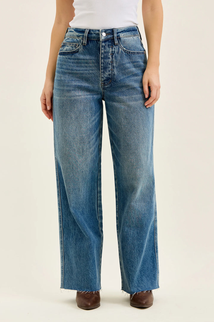 Judy Blue High Rise Dark Wash Rigid Magic Wilhelmina Baggy Jeans