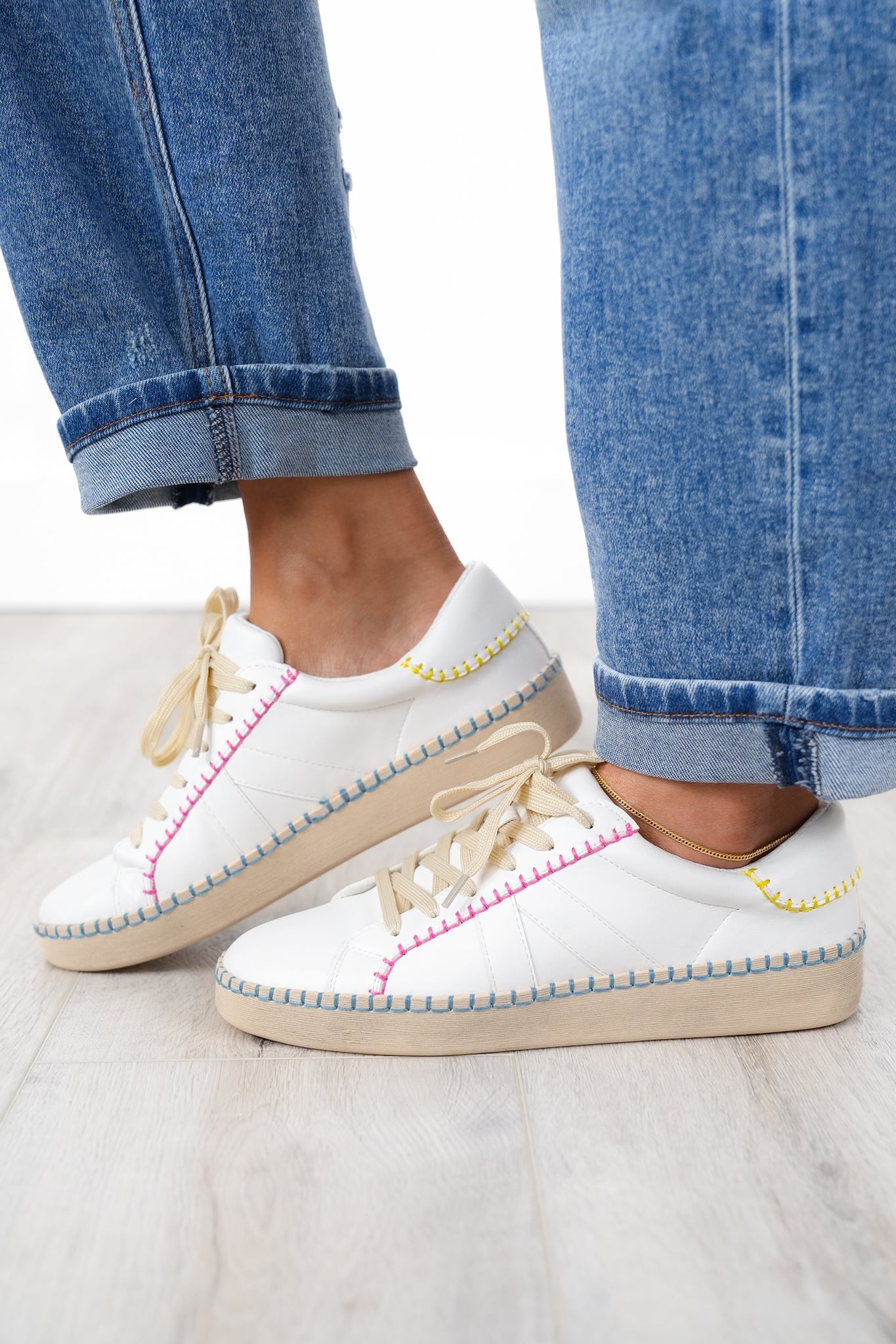 Corky's "Friend Zone" Vibrant Stitched Sneakers