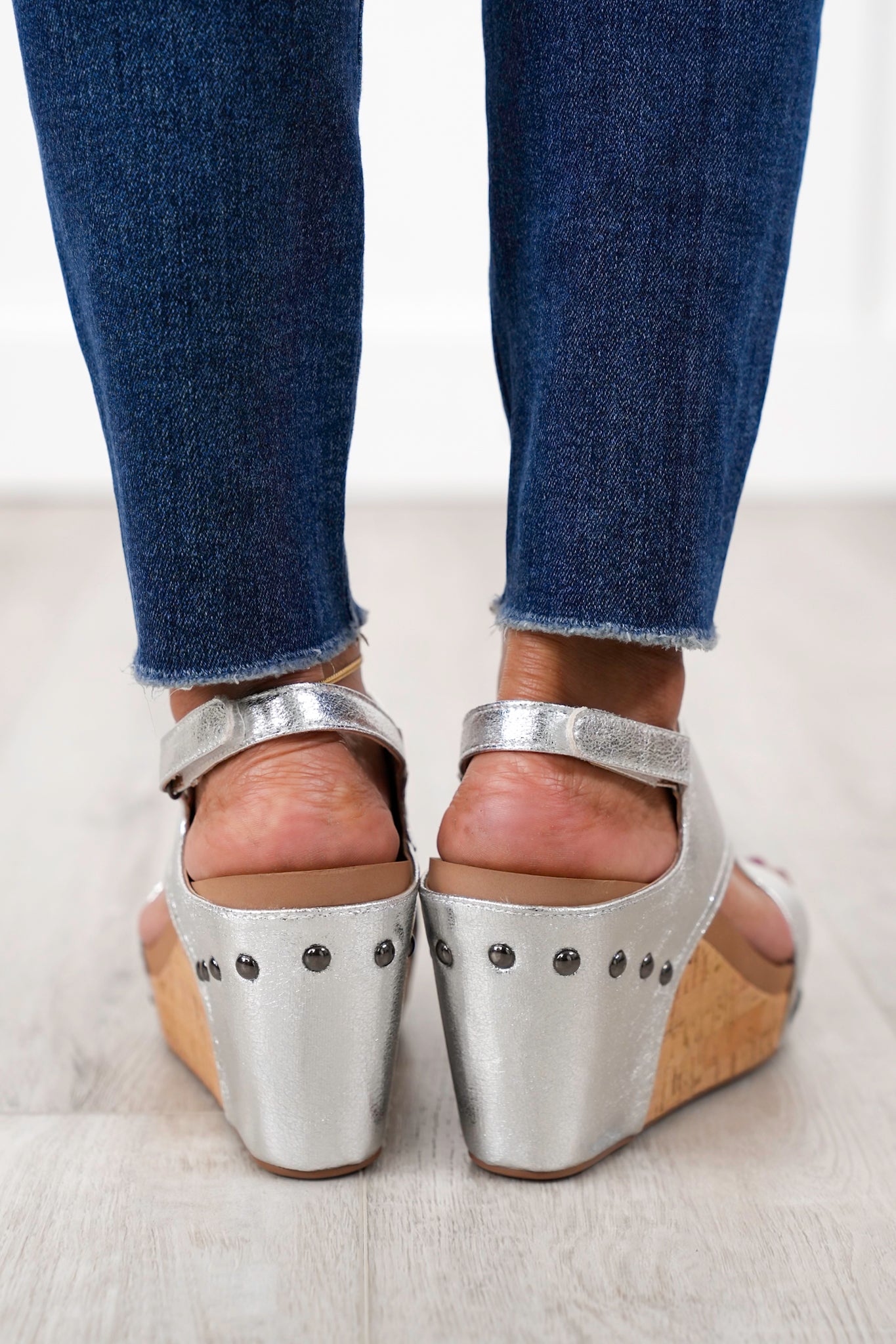 Corky's Tiffanee Textured Metallic Wedge Heel Sandal