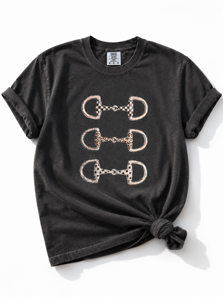 Plus/Reg Short Sleeve Horse Bit Trio Graphic Tee