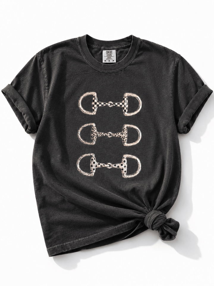 Plus/Reg Short Sleeve Horse Bit Trio Graphic Tee - Freckled Poppy