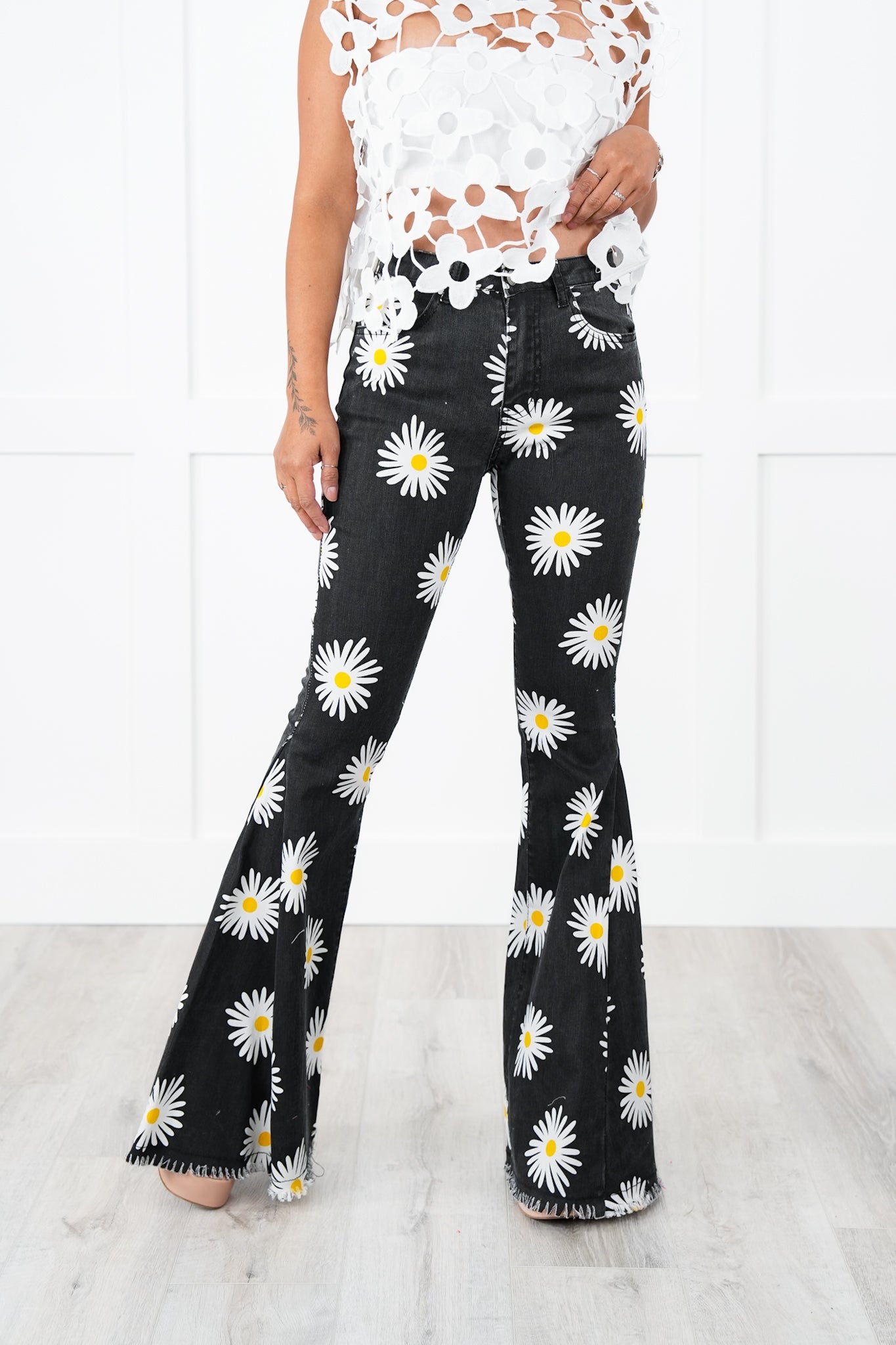 Daisy Bell Bottom Denim Pants