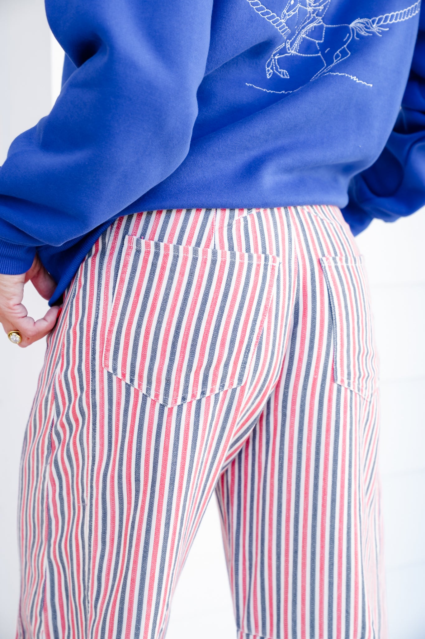 Mineral Wash Multi Stripe Barrel Pants