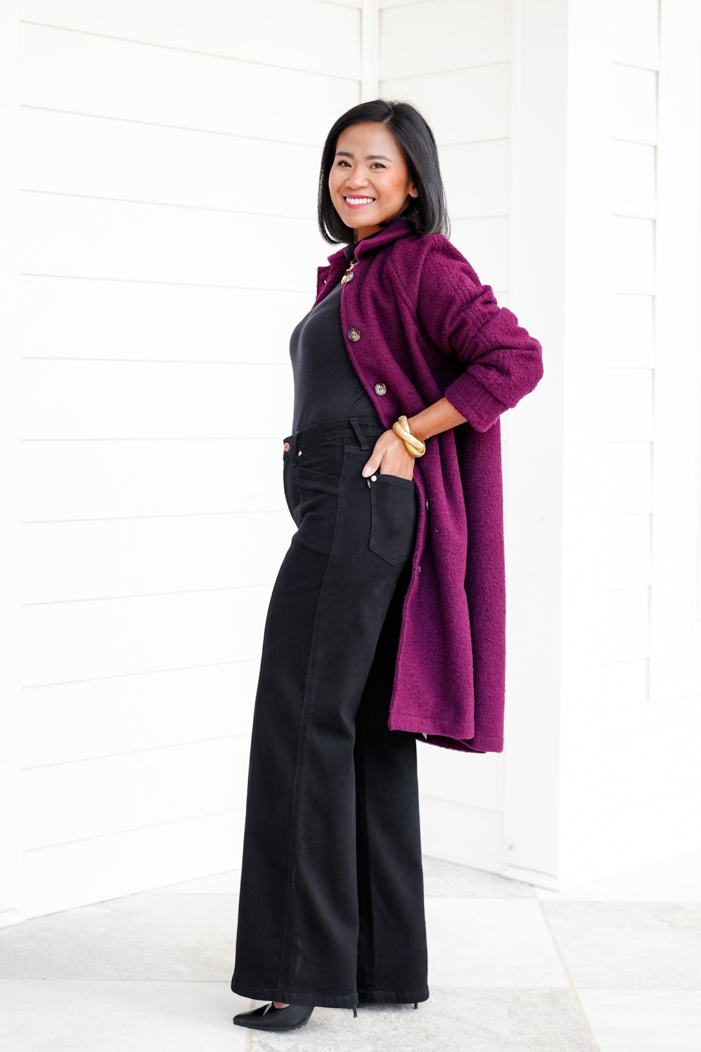 Judy Blue High Rise Black Retro Wide Leg Jeans