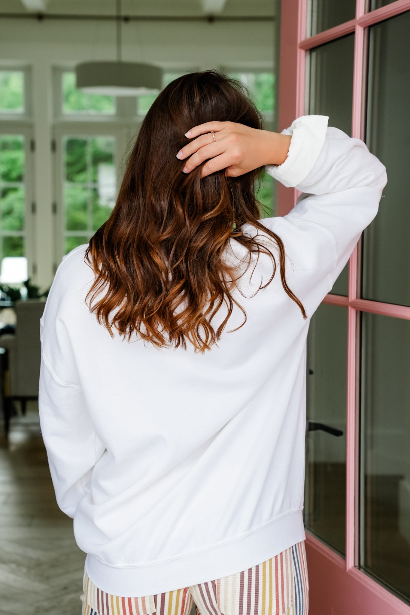 White Long Sleeve "Monterosso Italy" Graphic Sweatshirt