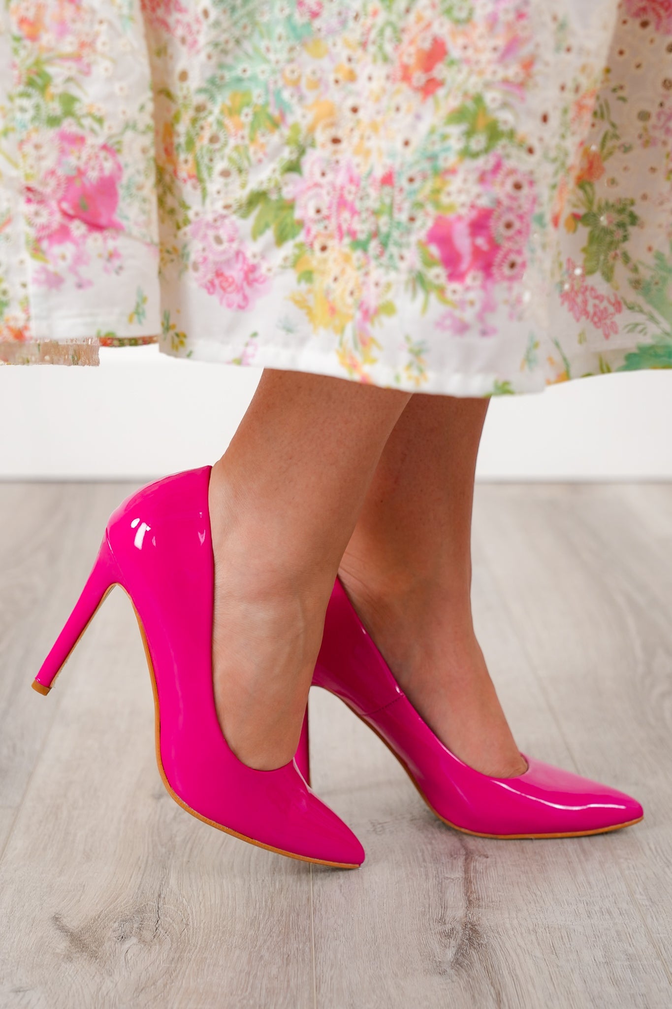 Slim Stiletto High Heel Pump with Glossy Finish