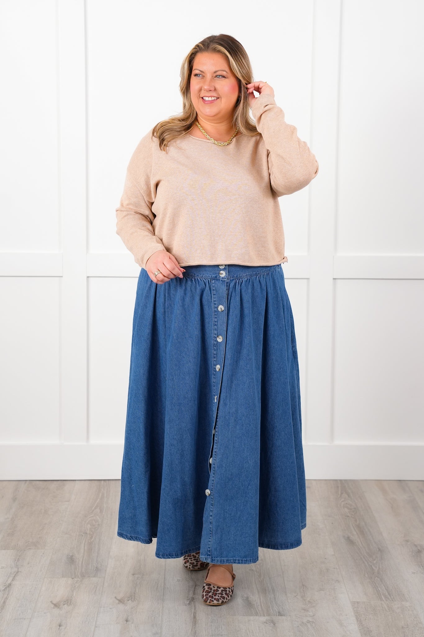 Knit Long Sleeve Boat Neck Pullover Top