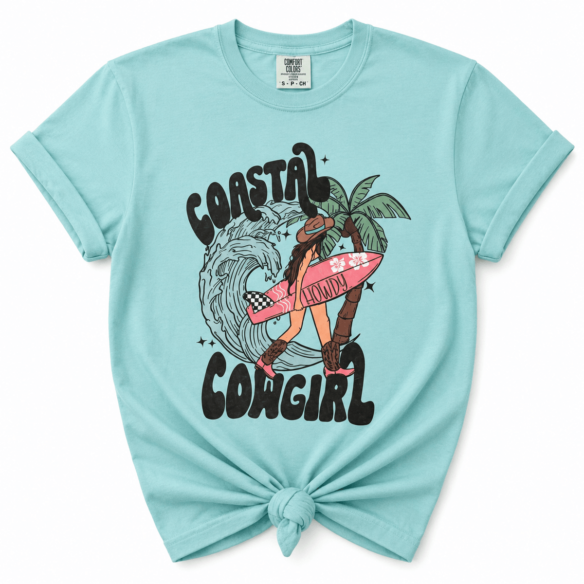 Plus/Reg Short Sleeve Coastal Cowgirl Graphic Tee - Freckled Poppy