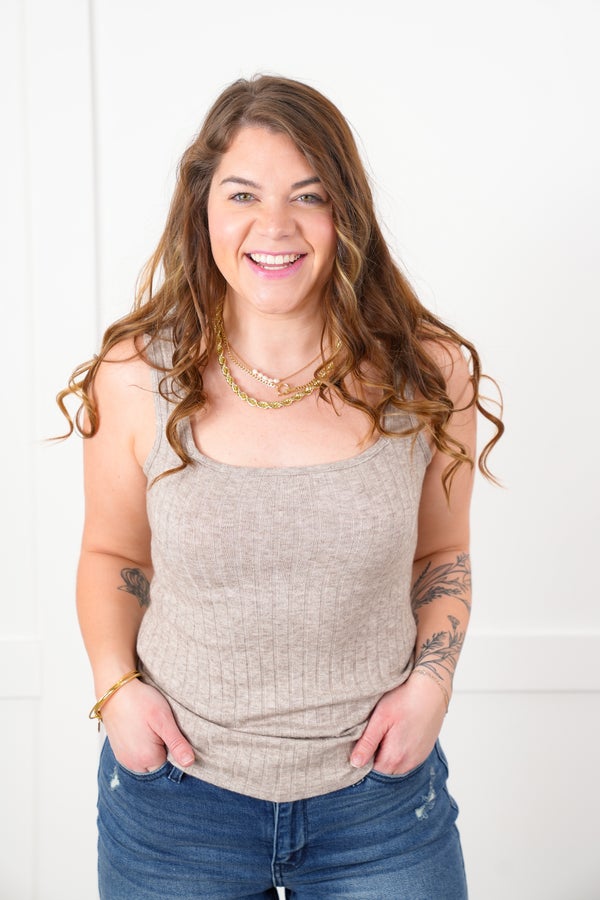 Door Buster! Zenana Square Neck Ribbed Sleeveless Top