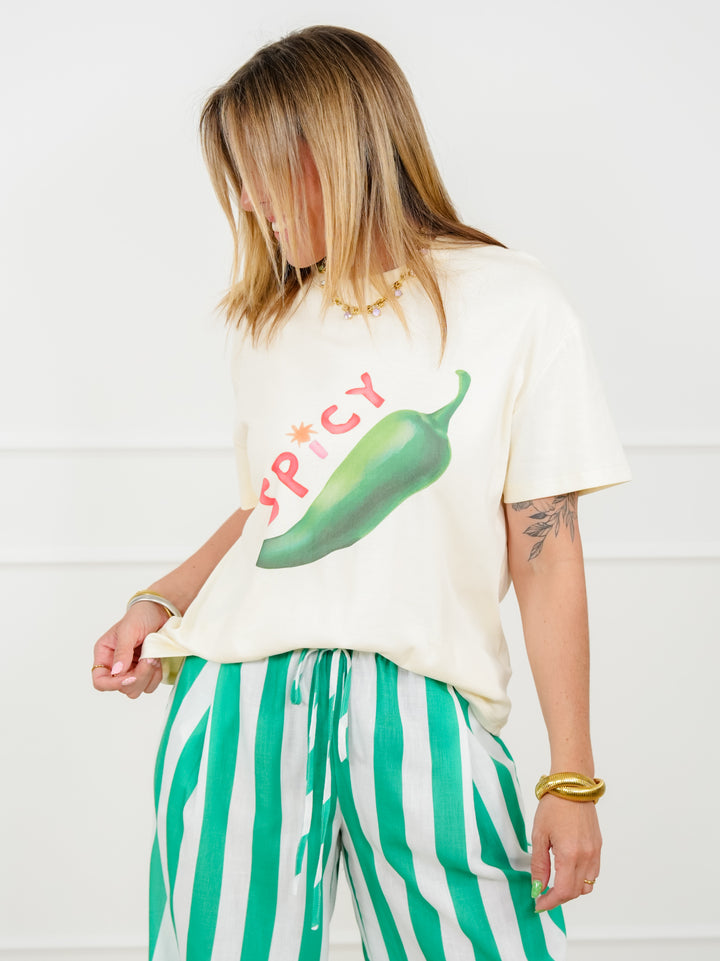 Short Sleeve "Spicy" Graphic Top
