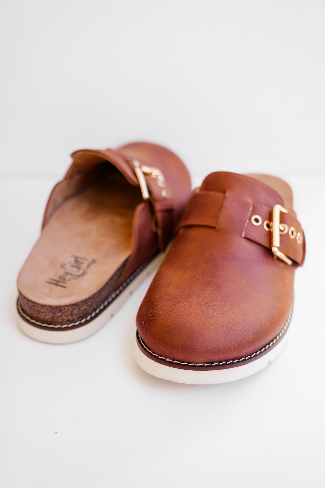 Corky's "Day Dream" Vegan Leather Chunky Buckle Slip On Comfort Clog Sandal