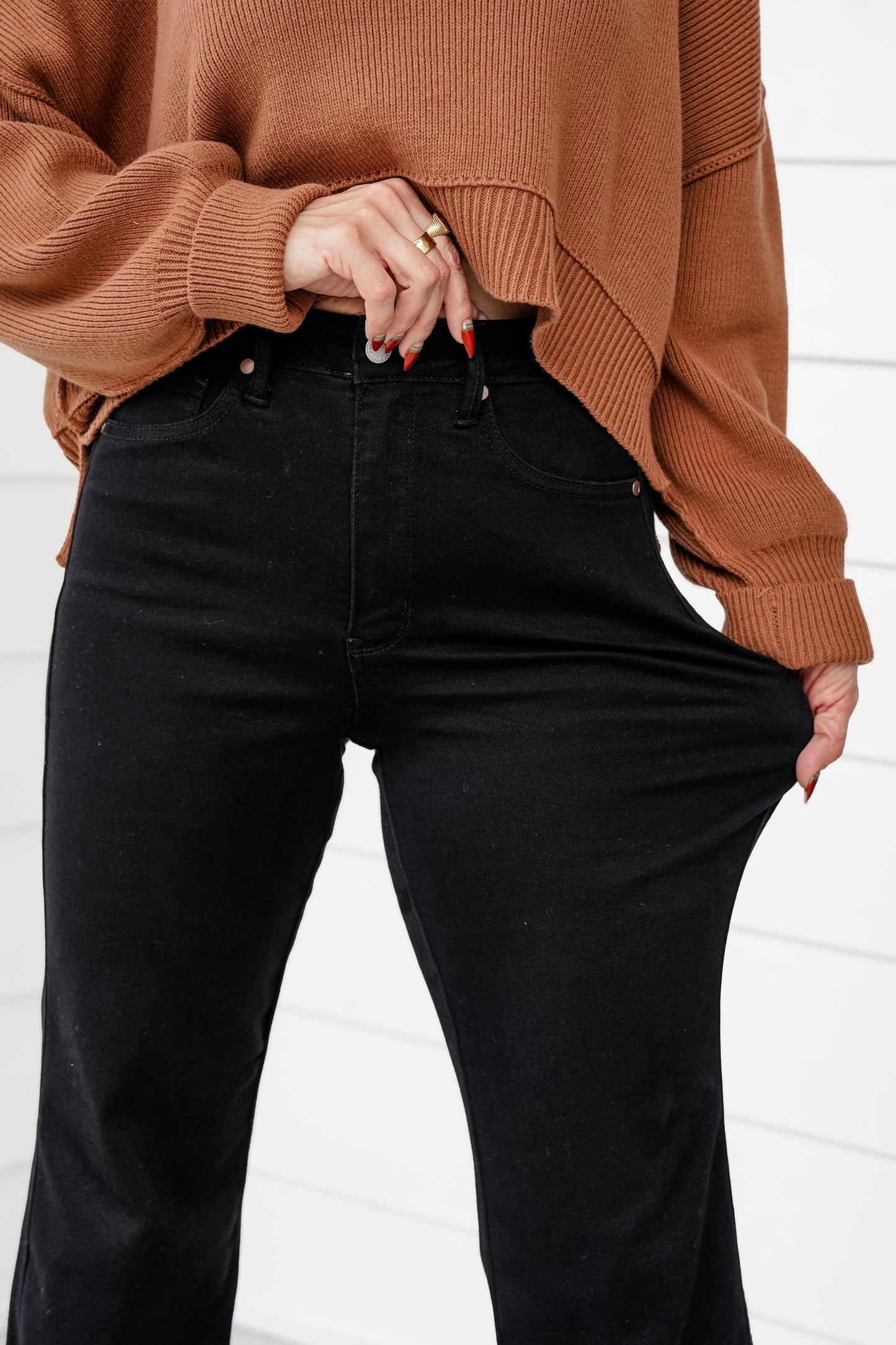 Restock! Judy Blue Dark Horse Black High Rise Black Tummy Control Classic Straight Leg Jeans
