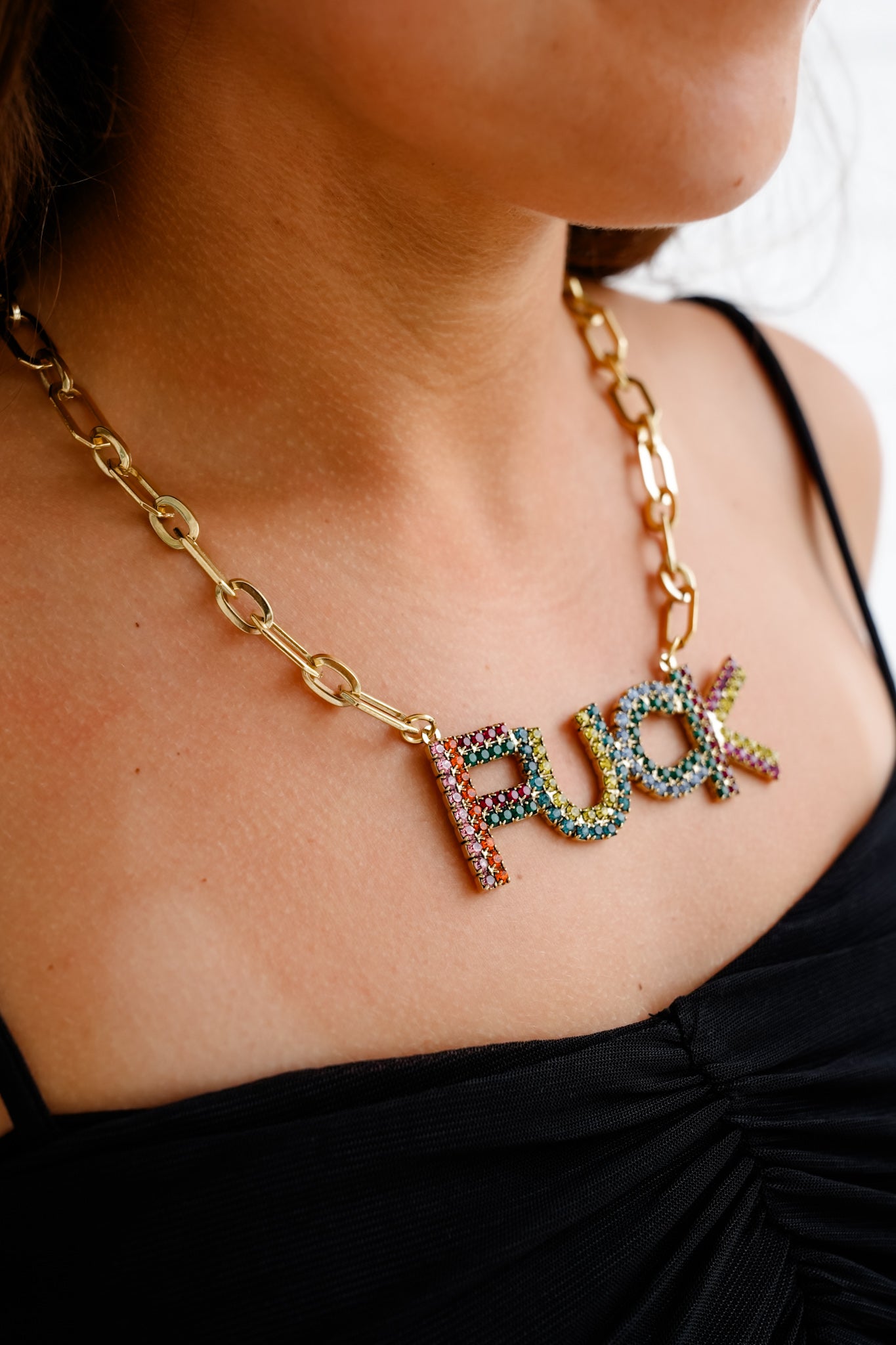 TOVA FUCK Charm Necklace