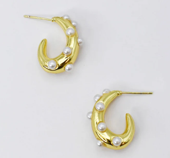 Treasure Jewels Pearl Loop Earrings