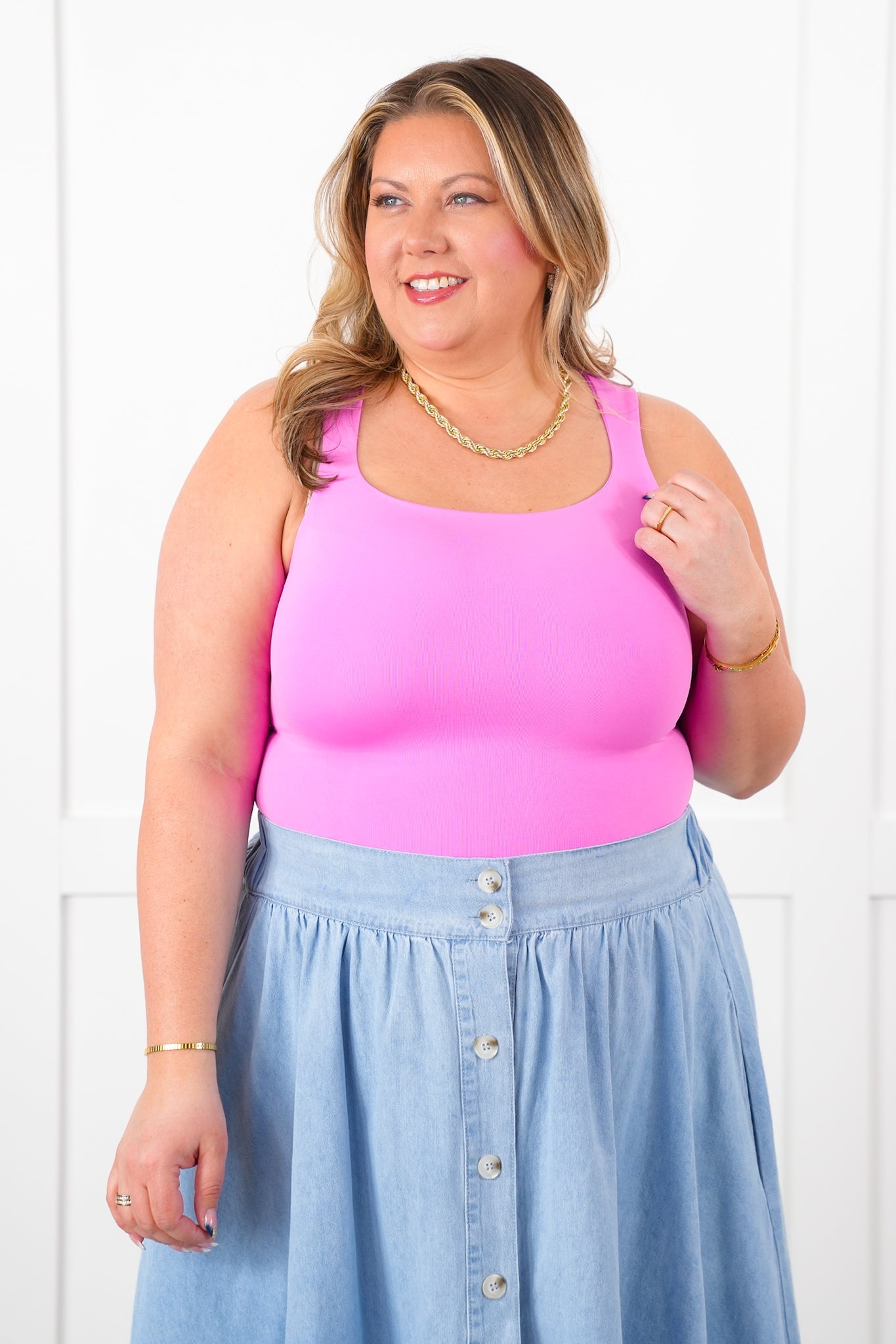 Door Buster! Zenana Square Neck Double Layered Tank Top