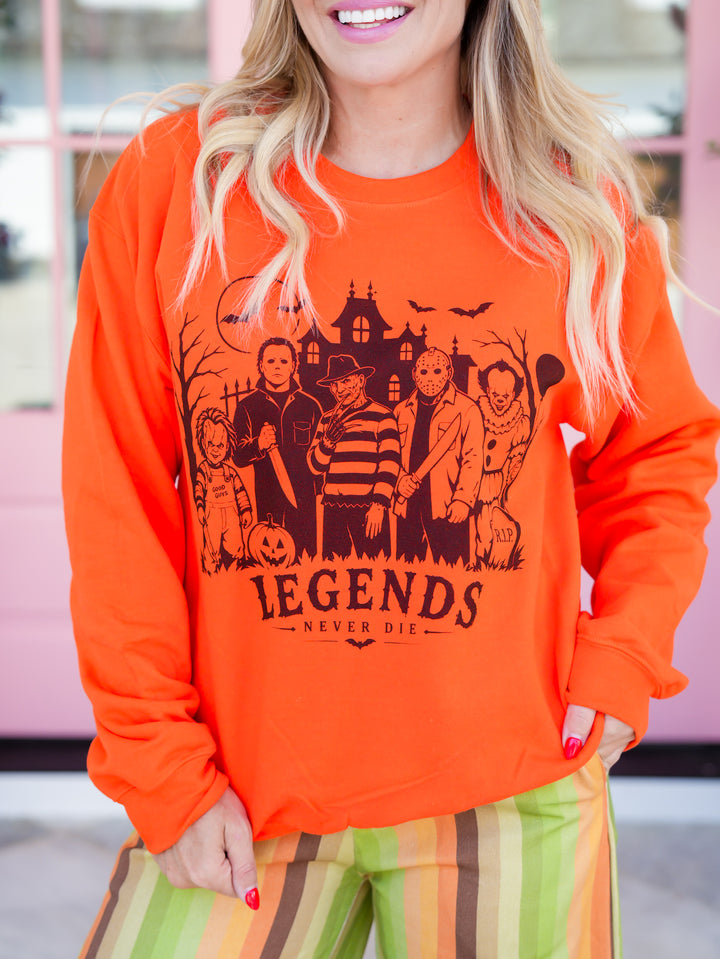 Plus/Reg Long Sleeve Legends Never Die Graphic Sweatshirt