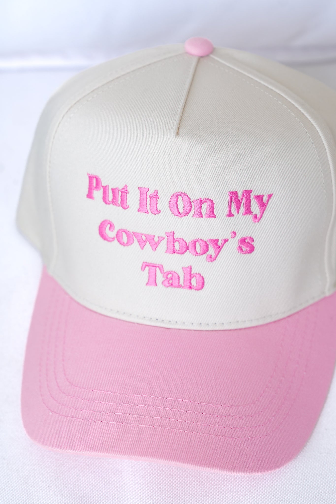 "Put it On My Cowboy's Tab" Embroidered Baseball Cap