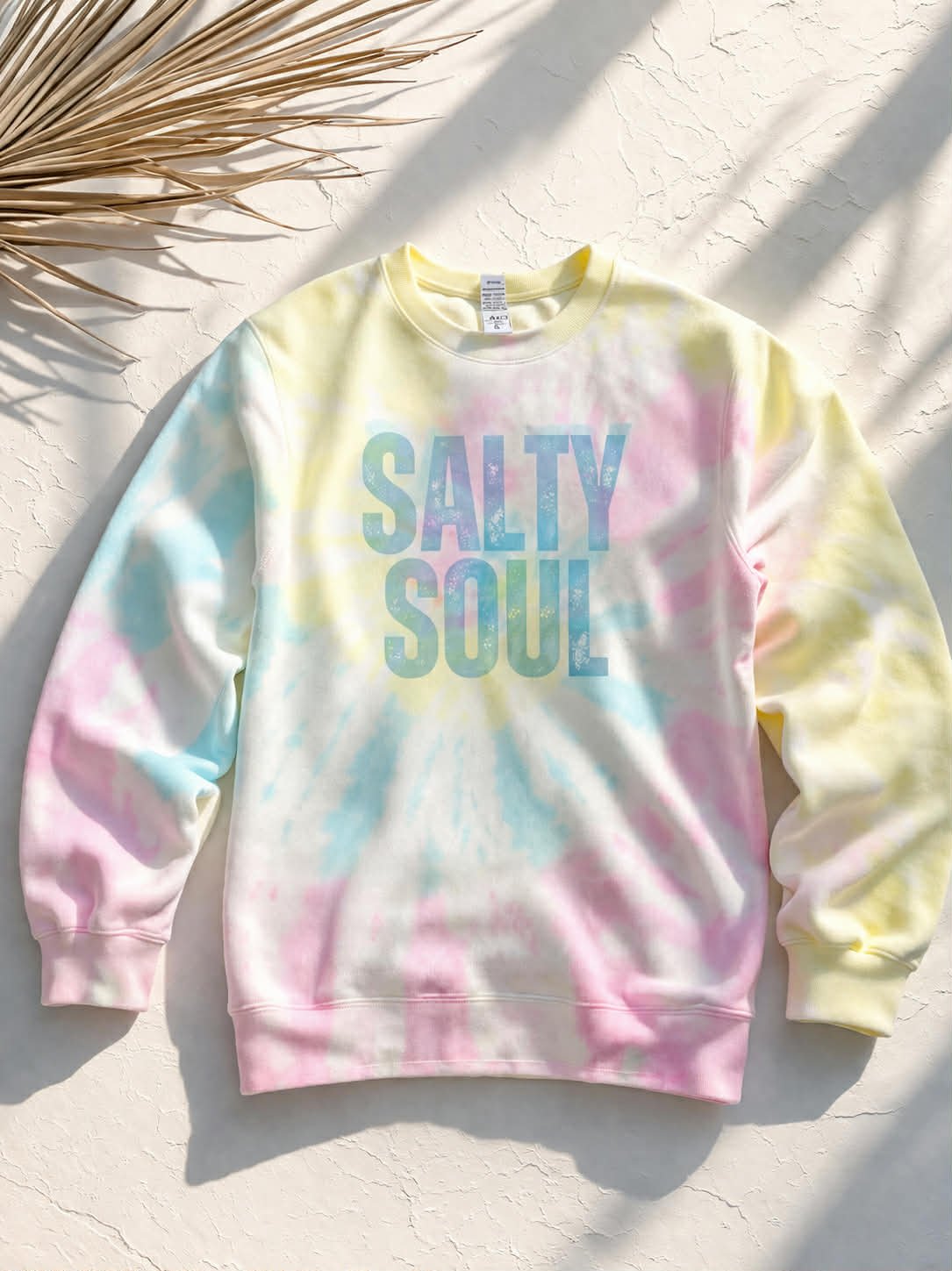 Plus/Reg Long Sleeve "Salty Soul" Graphic Sweatshirt - Freckled Poppy