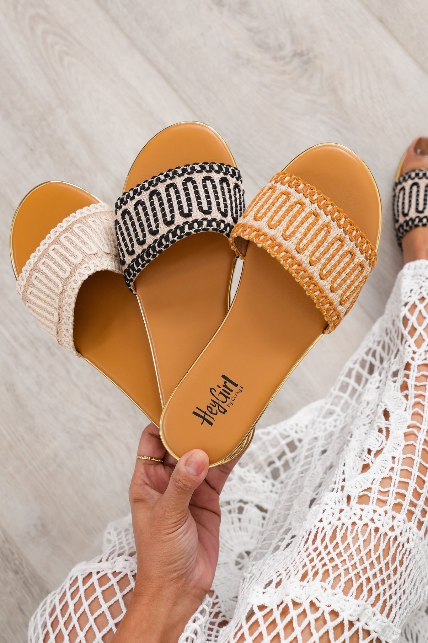 Corky's "Here For A Good Time" Woven Sandal