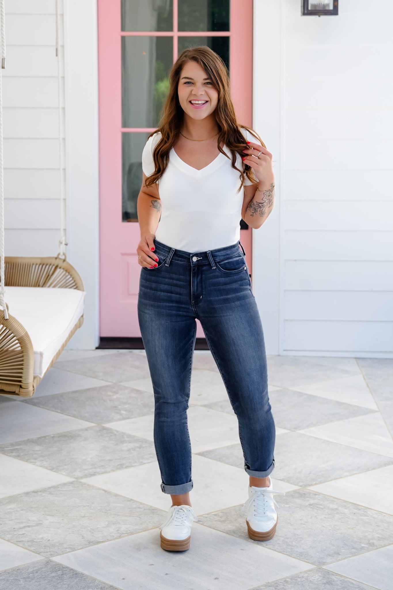 Ribbed Knit Short Sleeve V Neck Bodysuit
