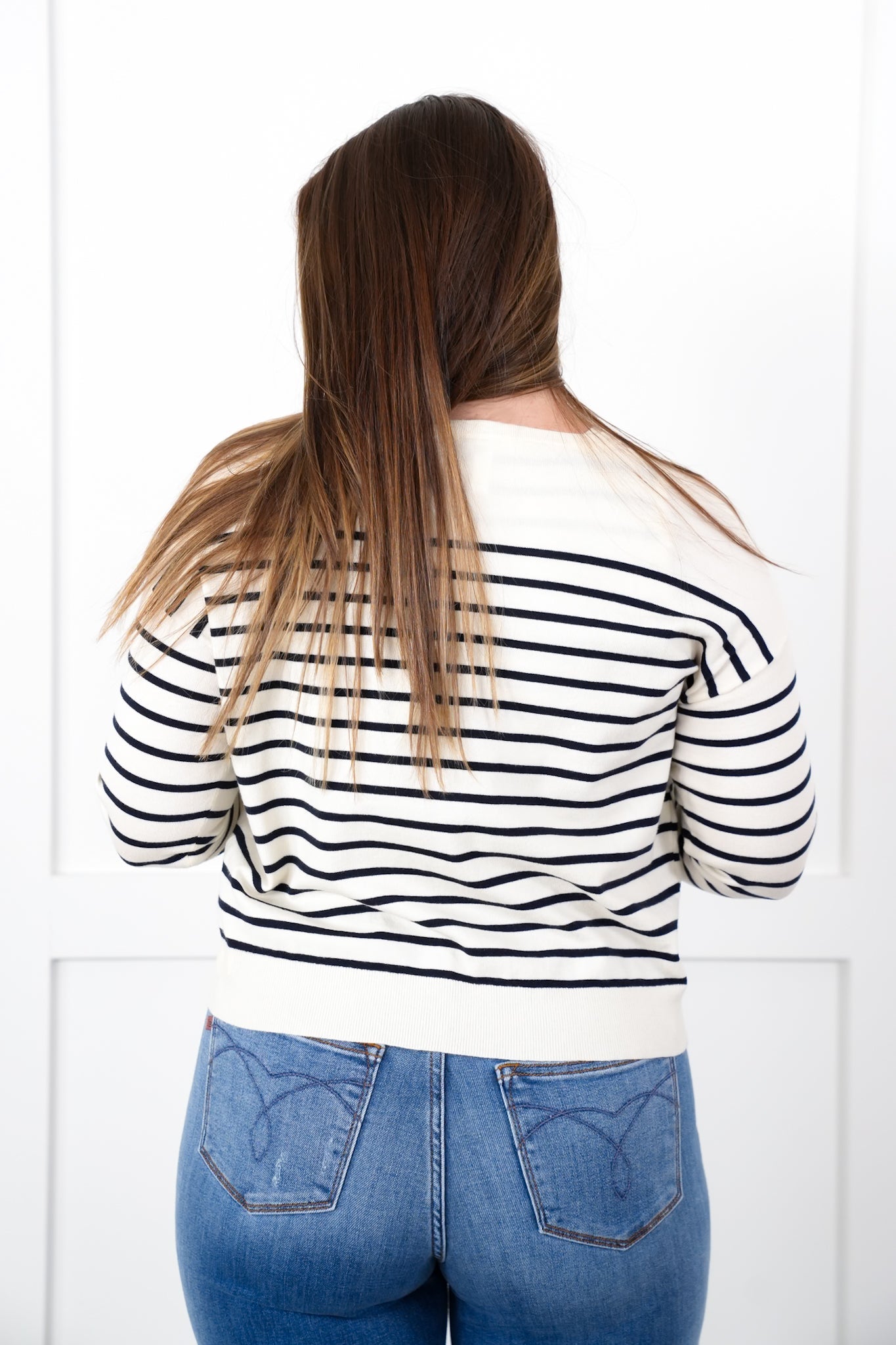 Navy Stripe Tank Top and Cardigan Set