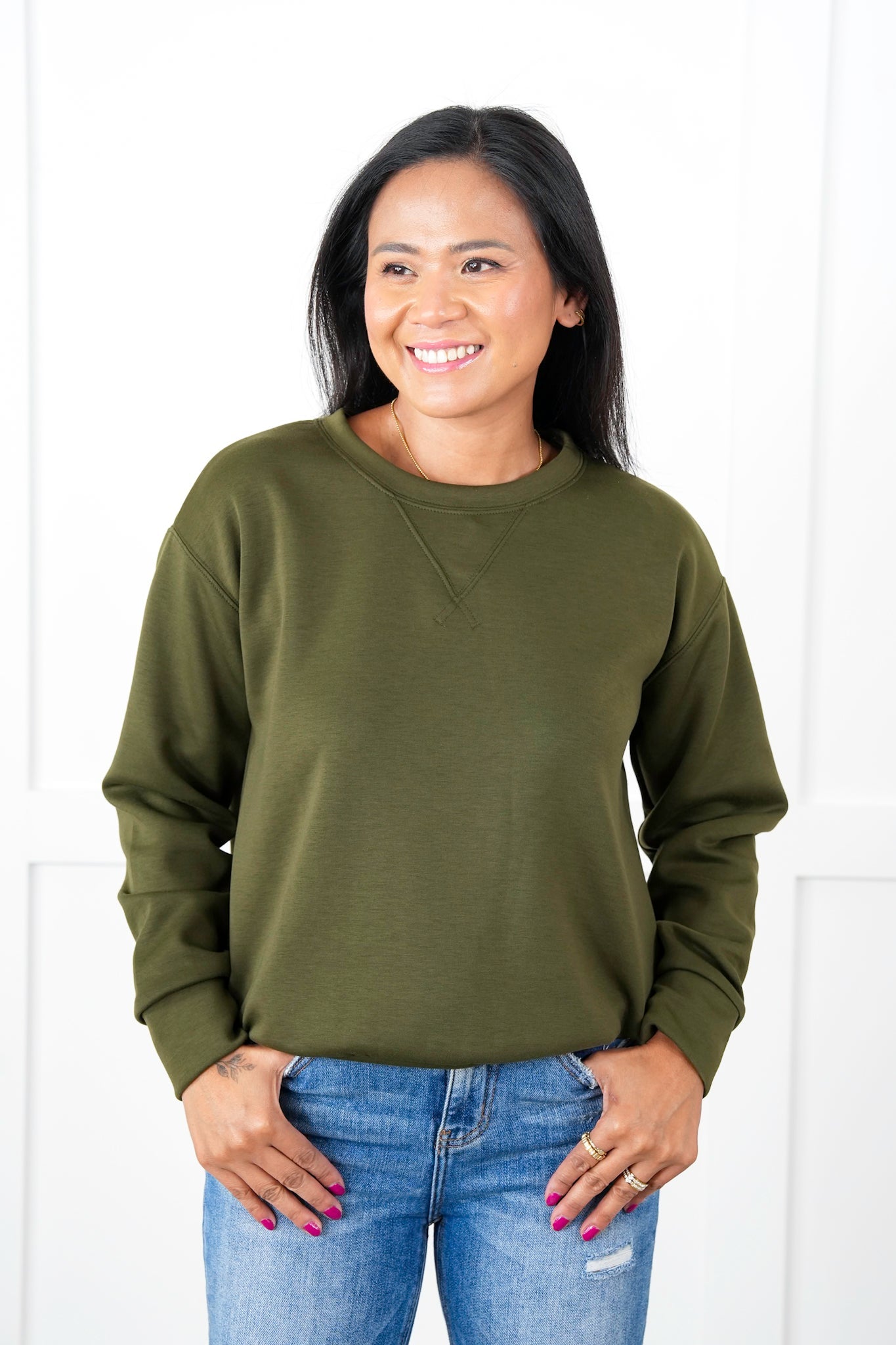 Door Buster!!! Plus/Reg Super Soft Long Sleeve Round Neck Pullover Top