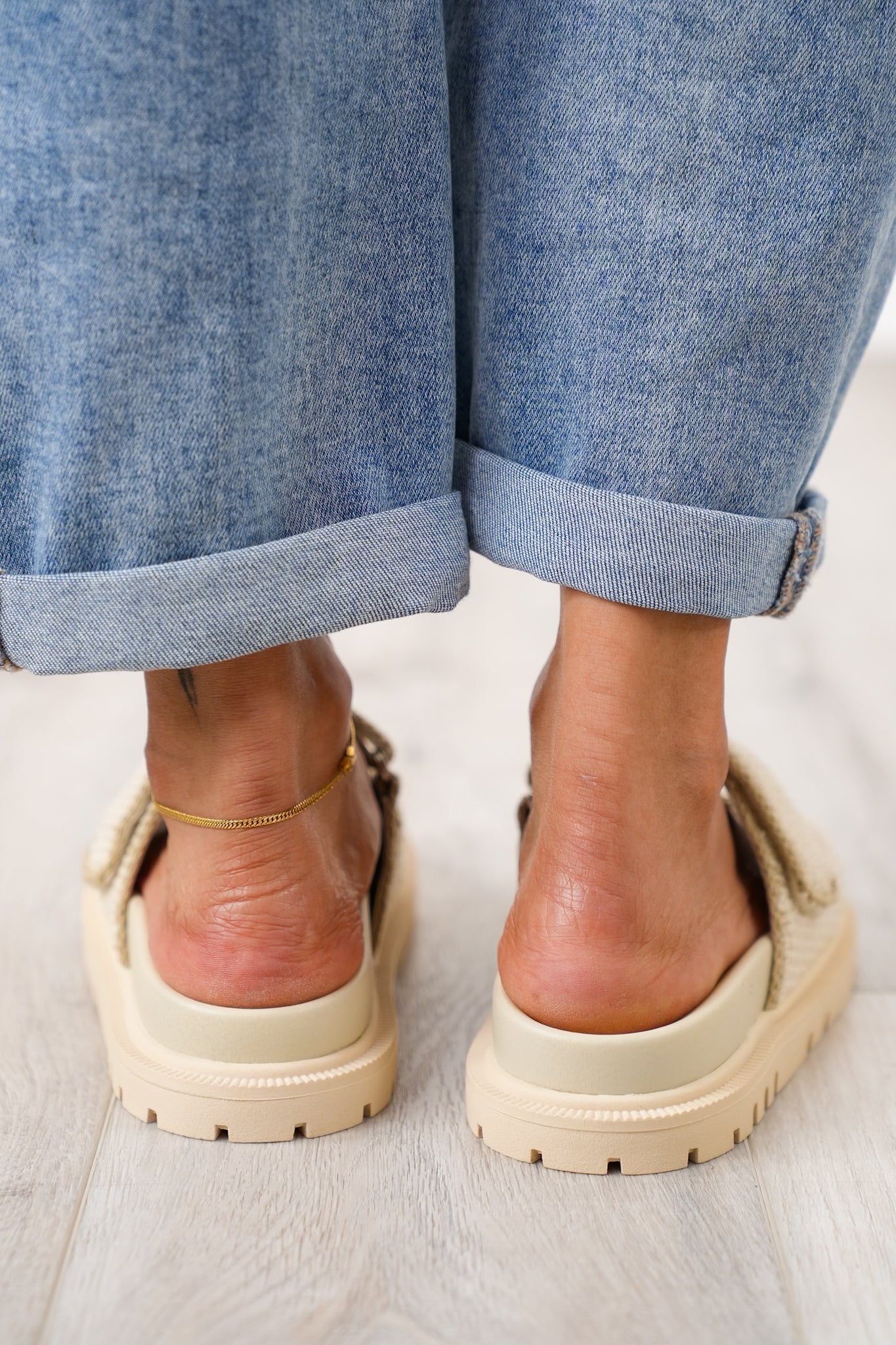 MIA Chunky Knit Textured Adjustable Strap Sandal