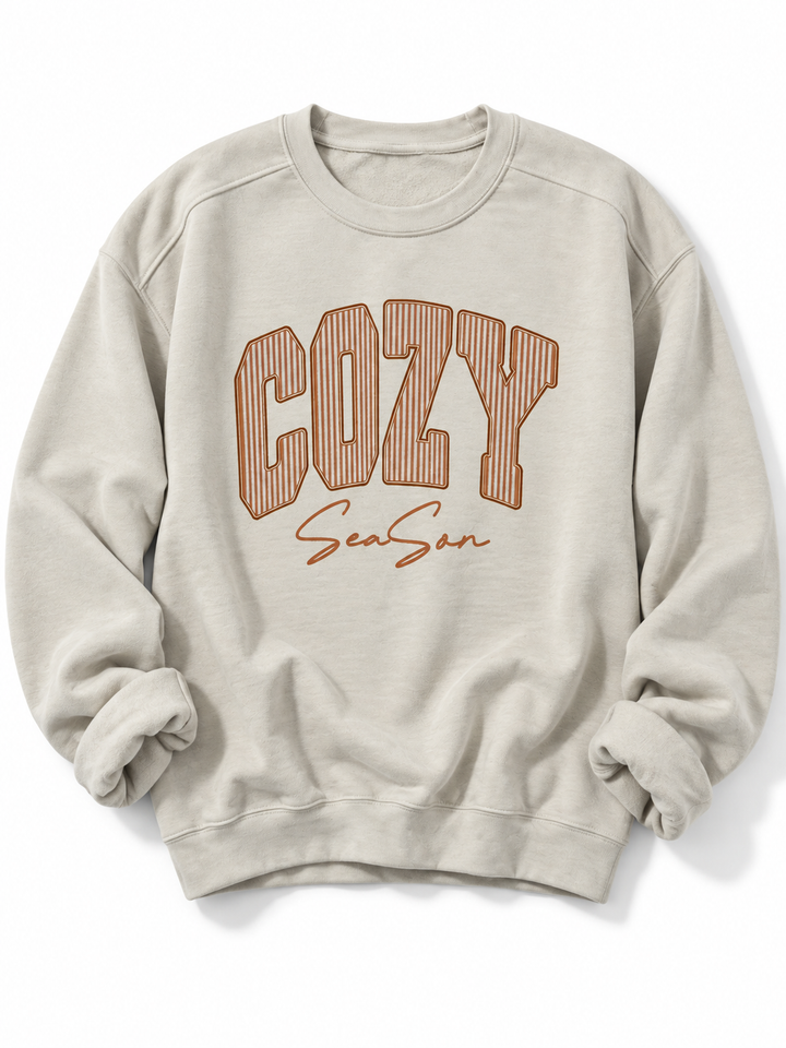 Plus/Reg Long Sleeve "Cozy Season" Graphic Sweatshirt