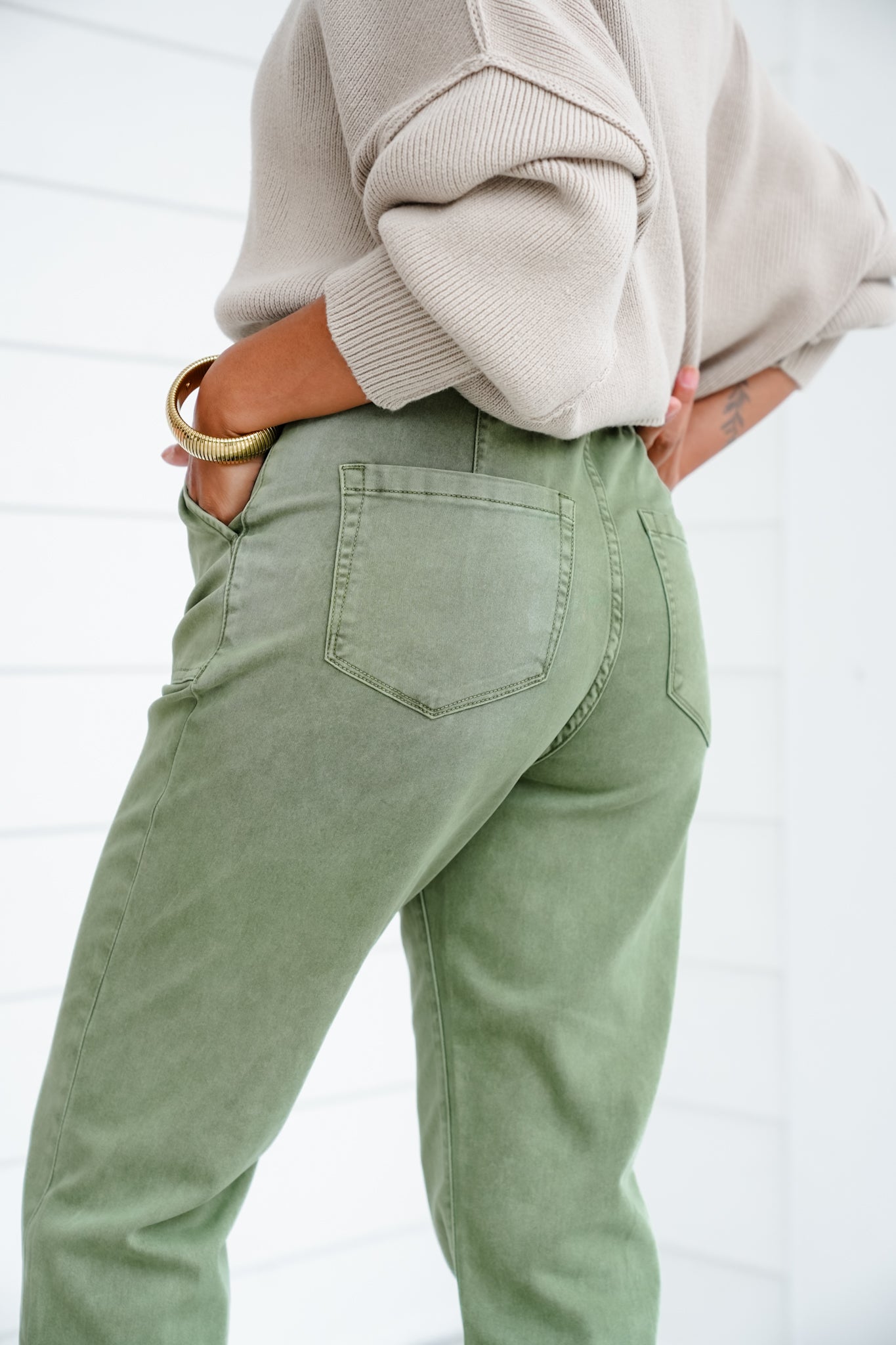 Mica High Rise Green Joggers