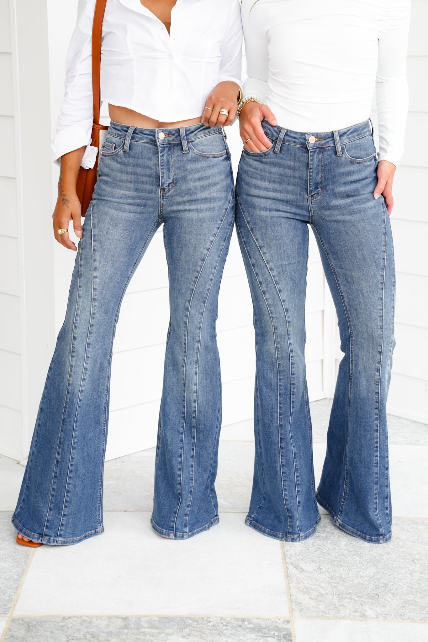 Judy Blue Golden Hour Mid Rise Flare Jeans with Double Angular Seam