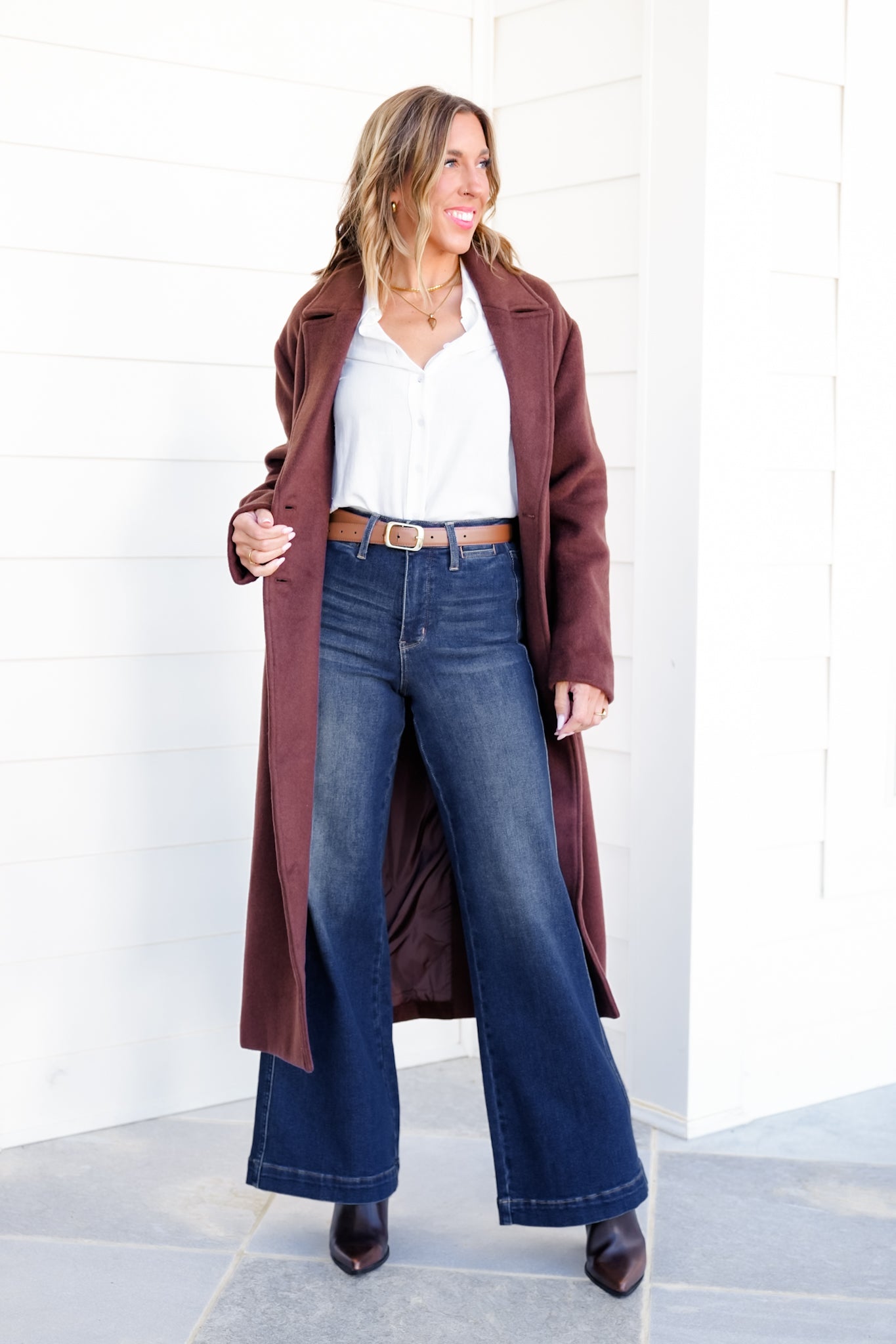 Judy Blue High Rise Dark Wash Tummy Control Retro Wide Leg Jeans with Welt Pockets