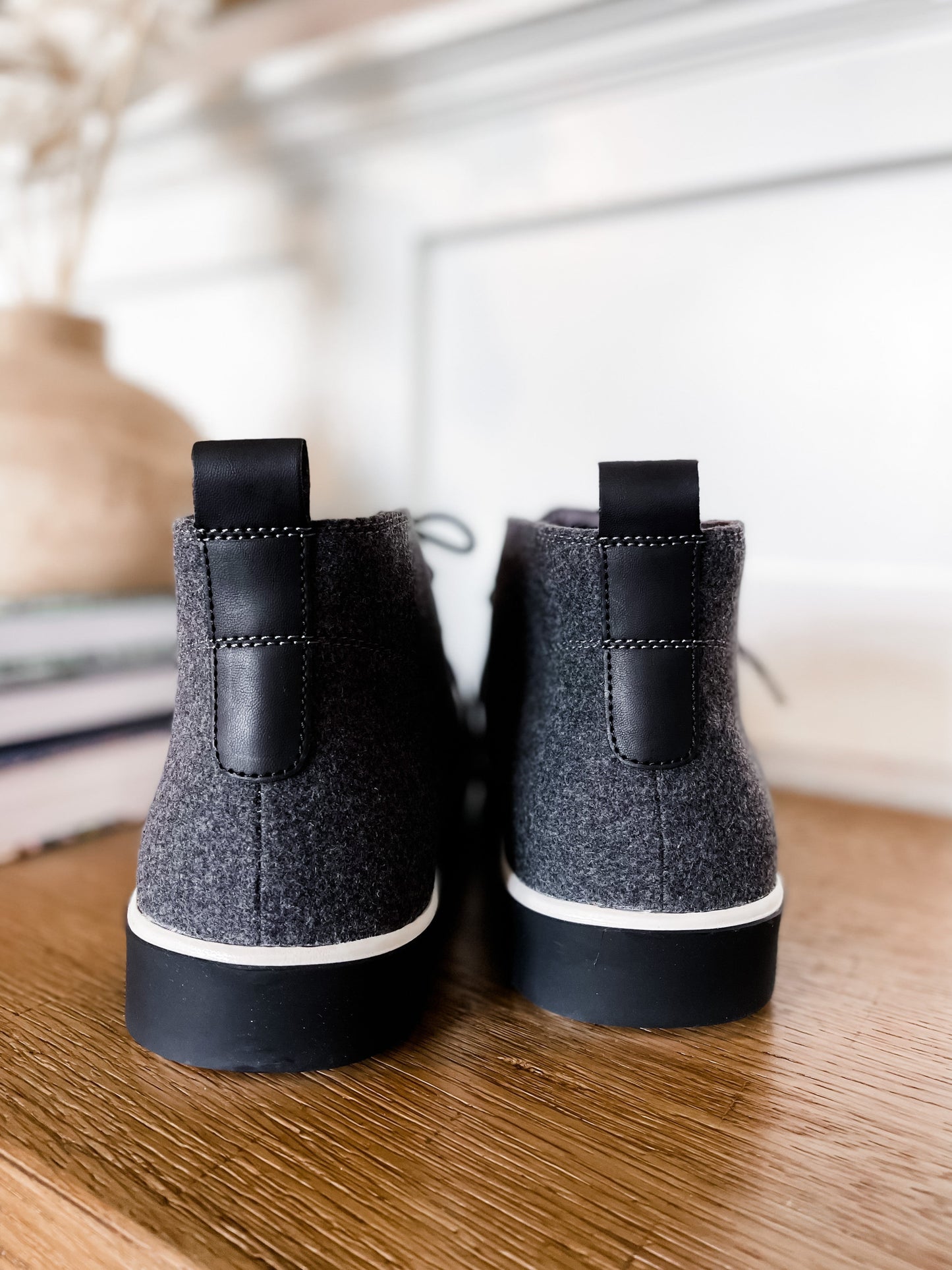 Men's Charcoal Flannel High Top Sneakers