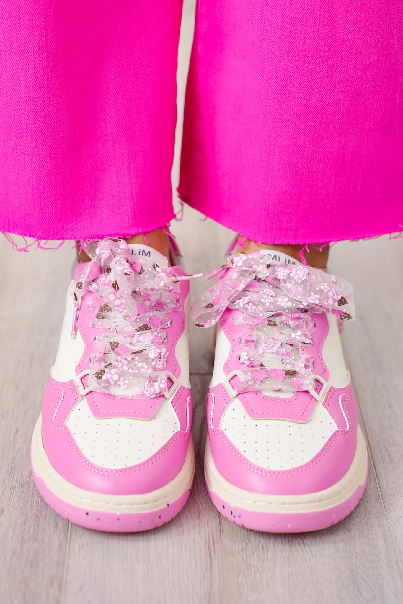 Pink Retro Low-Top Sneakers