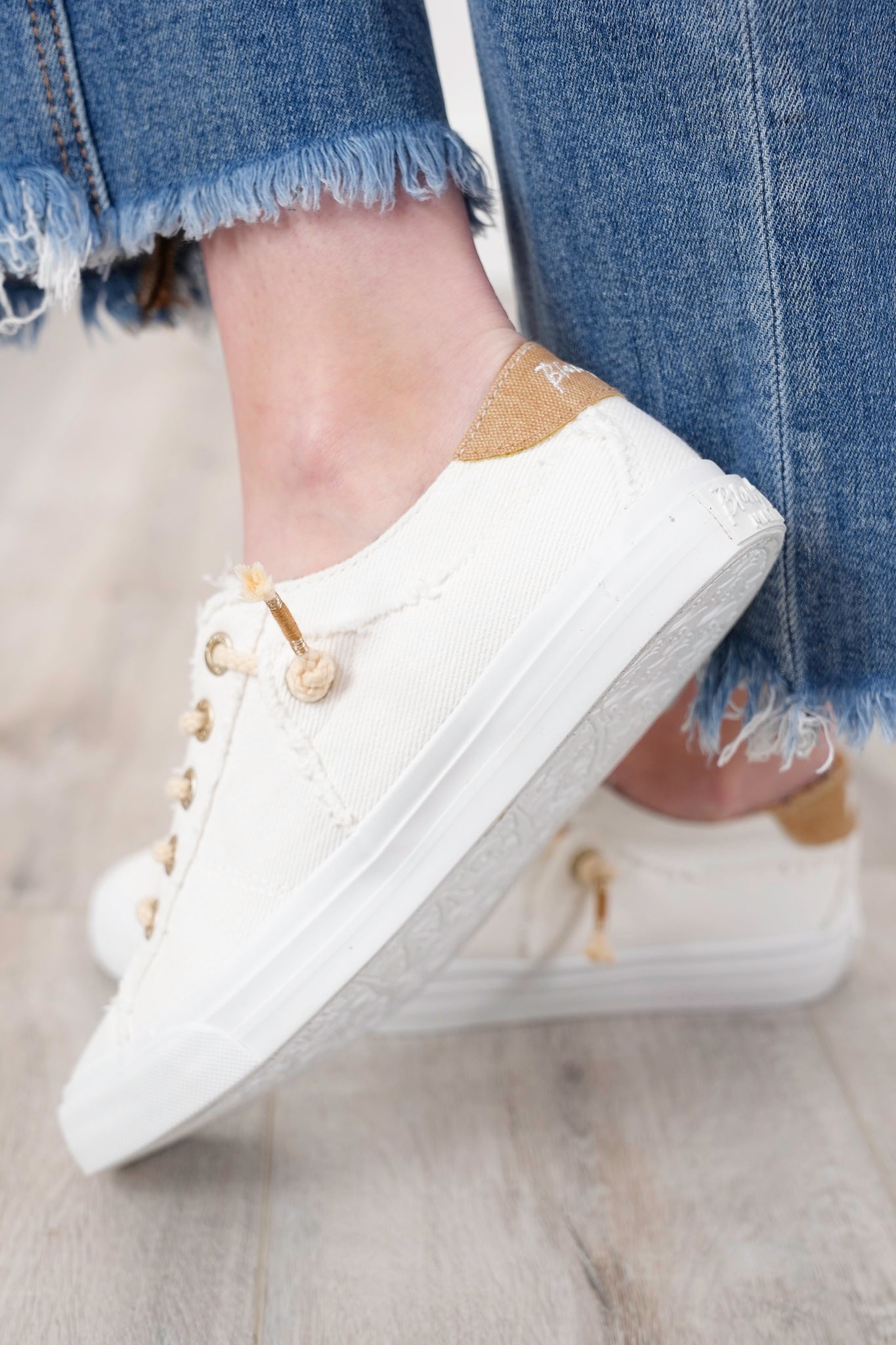 Blowfish Textured Sneaker with Patterned Inner Lining and Braided Laces