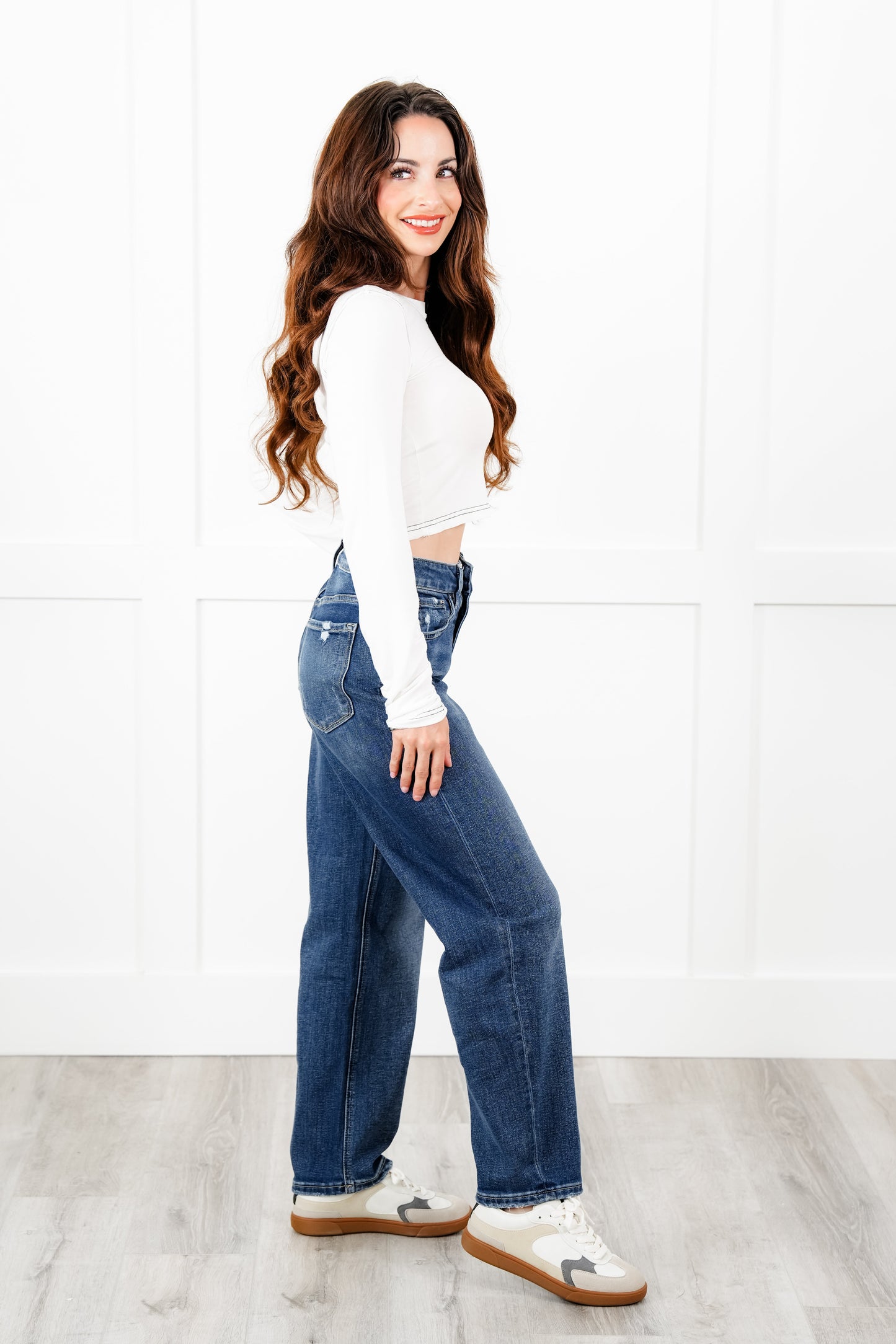 Lovervet High Rise Medium Wash Barrel Jeans