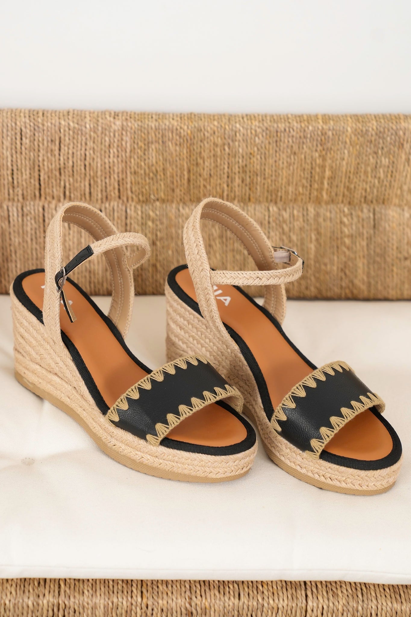 MIA Espadrille Wedge Sandals with Braided Jute Heel