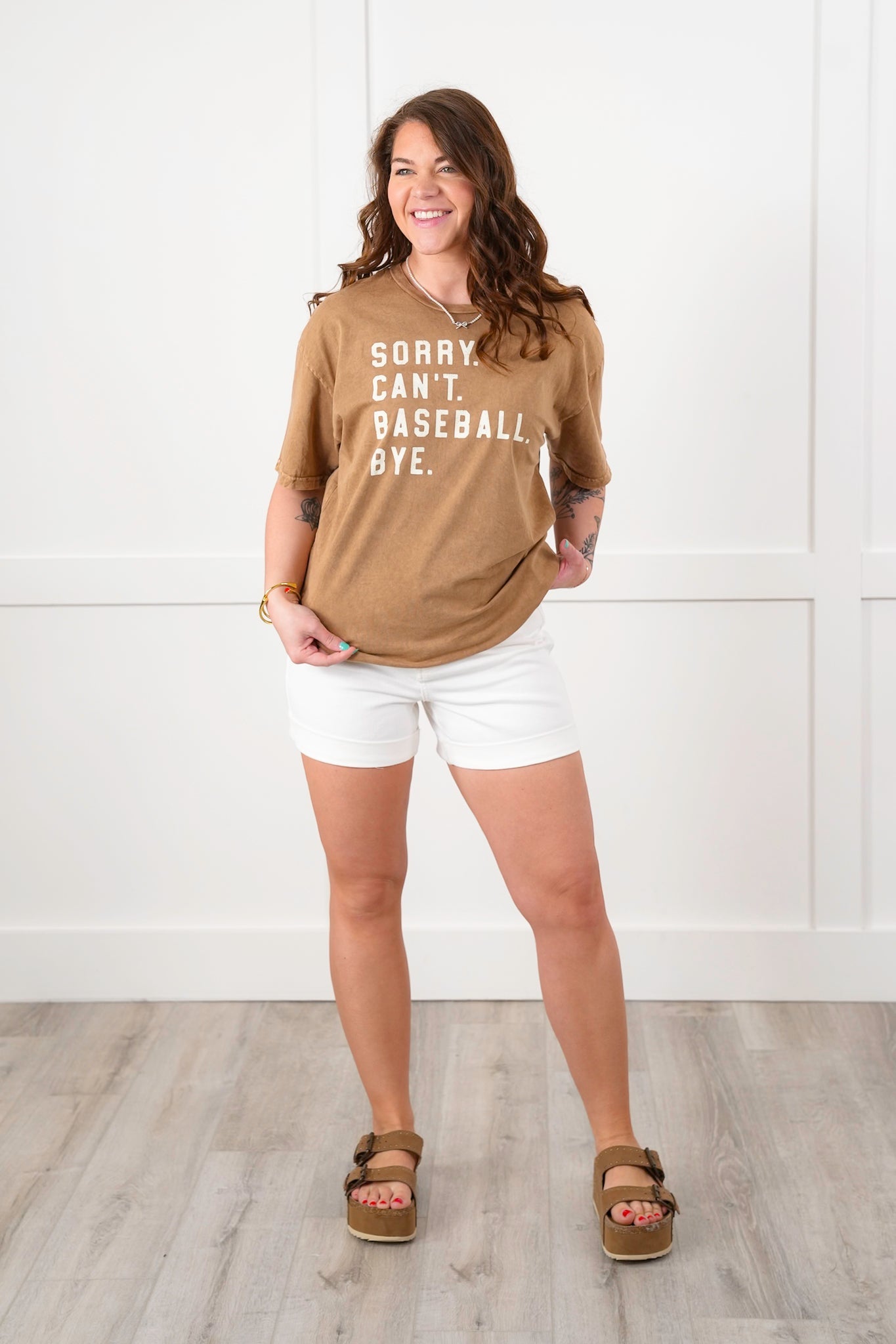 Short Sleeve "Sorry. Can't. Baseball. Bye." Graphic Tee