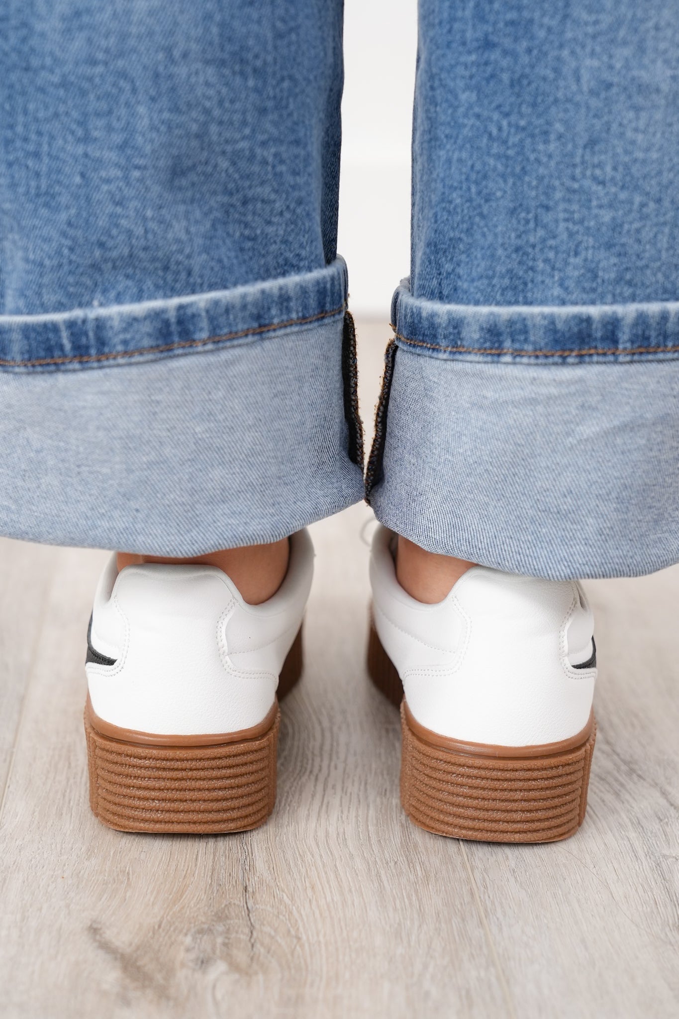 Low Top Platform Sneaker with Textured Sole