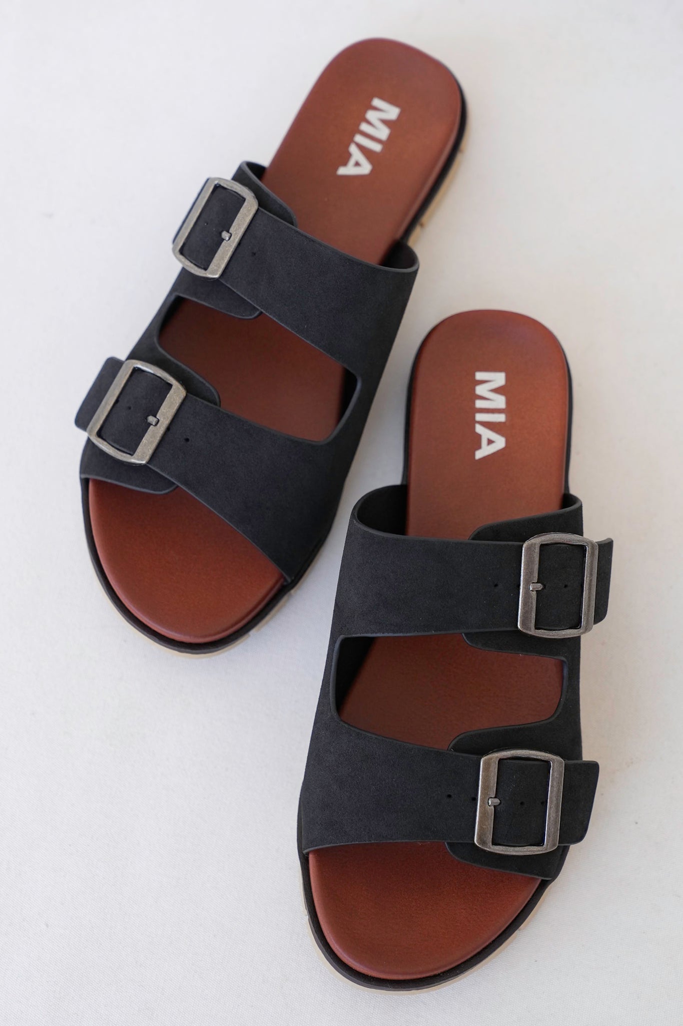 MIA Adjustable Double Buckle Slip On Sandal