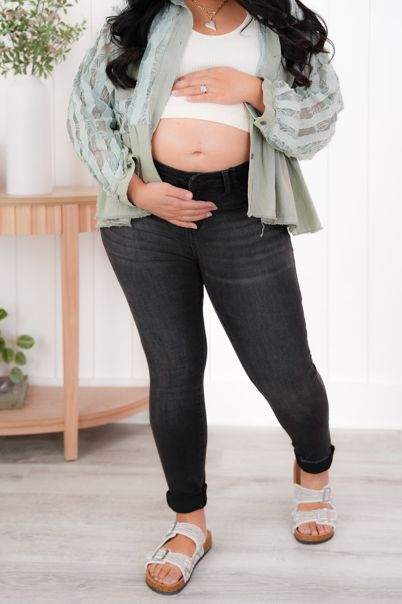 Judy Blue Maternity Non-Distressed Black Skinny Jeans