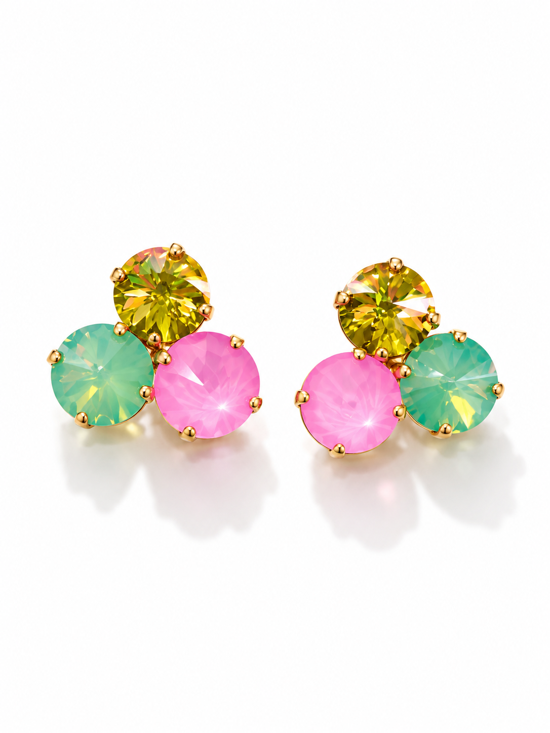 TOVA FP Custom Reya Earrings In Pink Green Mix