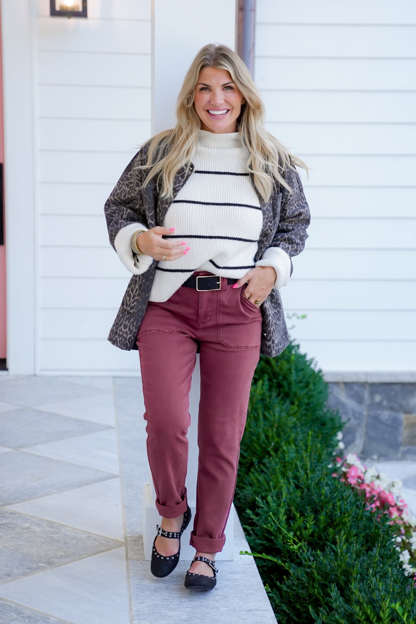 Judy Blue High Rise Burgundy Cuffed Jeans