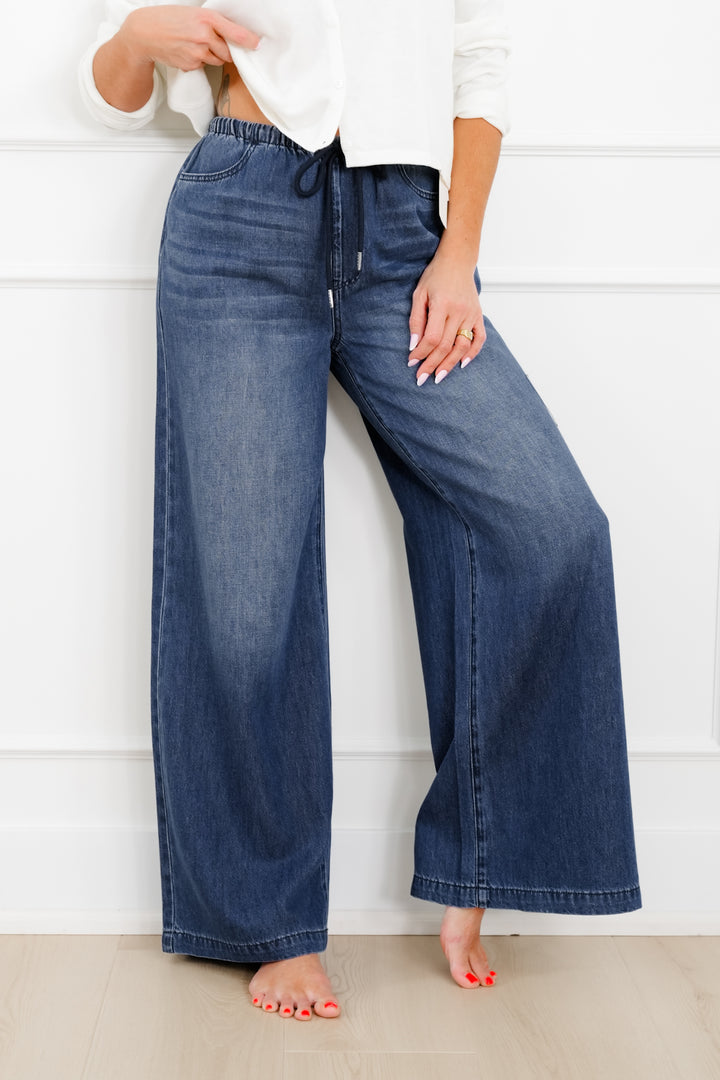 Judy Blue High Rise Dark Wash Palazzo Jeans