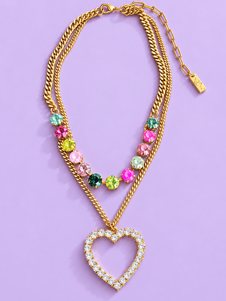 TOVA FP Exclusive Pop Heart Crystal Necklace