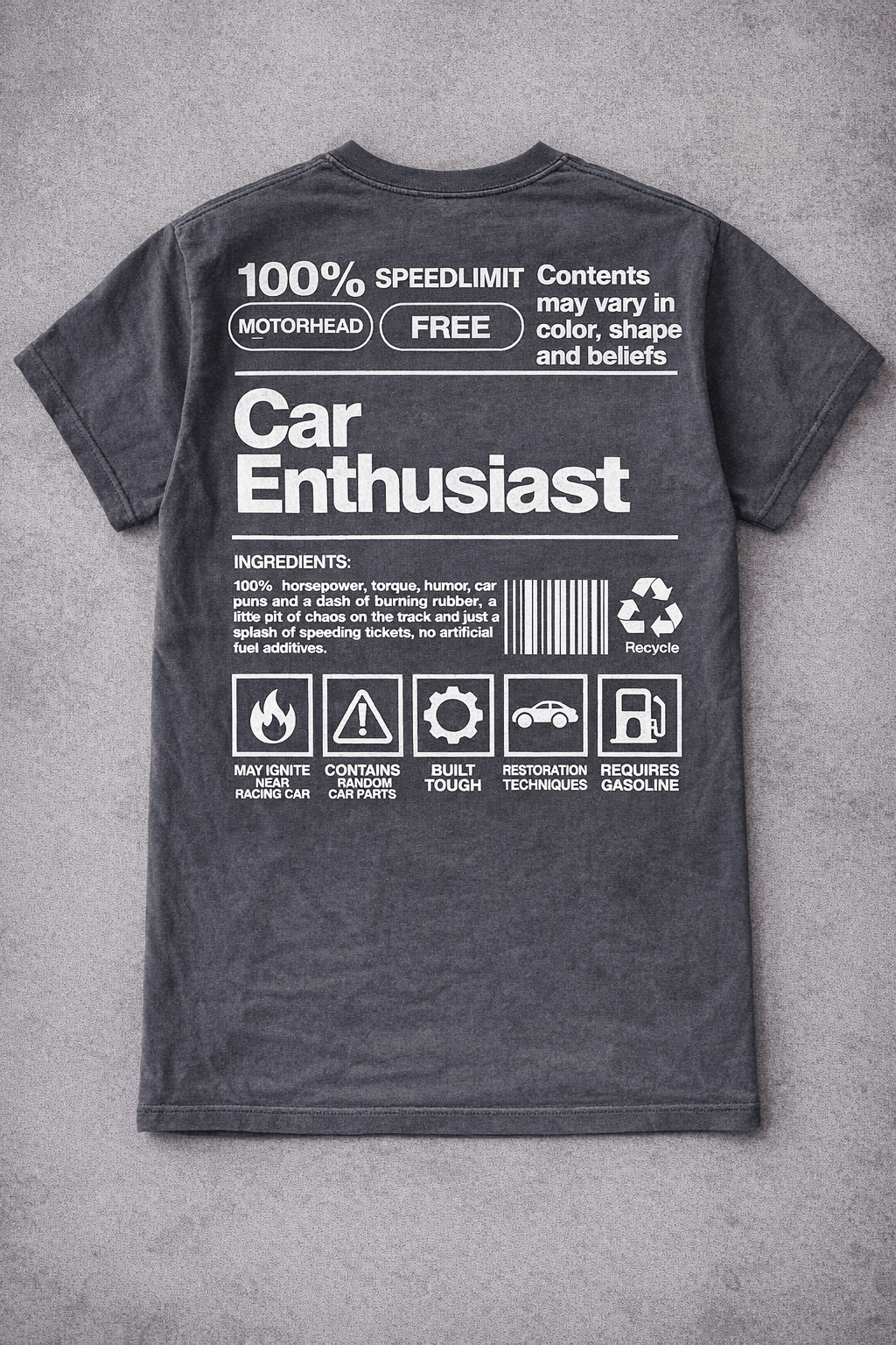 Plus/Reg Short Sleeve "Car Enthusiast" Graphic Tee - Freckled Poppy