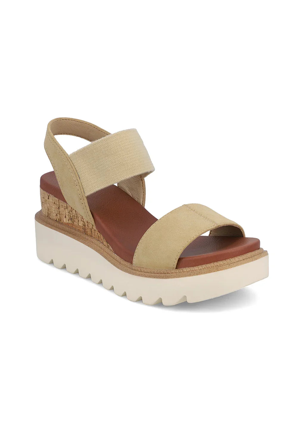 MIA Platform Wedge Sandals with Elastic Ankle Strap