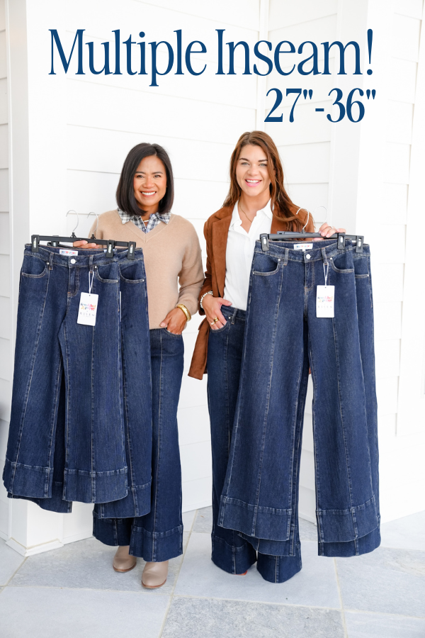 Risen Poppy Lane Mid Rise Dark Wash Wide Leg Jeans with Wide Hem