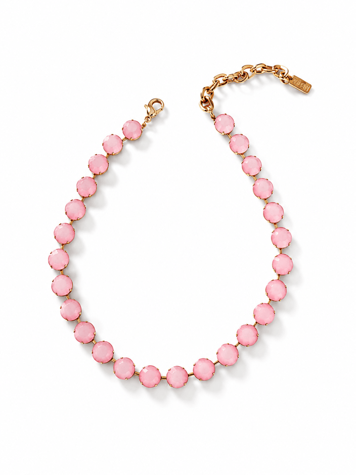 TOVA The Sofia Crystal Necklace in Wayne Light Pink - Freckled Poppy